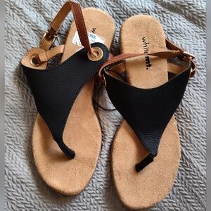 Whit Mt. Black and Tan Women's Sandals New